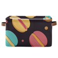thumbnail image 1 of Macarons Black Storage Bins Baskets With Handles Storage Box Clothes Organizer Organization Toys, 1 of 7