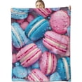 thumbnail image 1 of Macarons Blanket for Kids Women Men, Flannel Macarons Blankets Gifts, Macarons Throw Blanket for Sofa Couch Bed Living Room Soft Warm Cozy Macarons Decor 40" x 50", 1 of 7