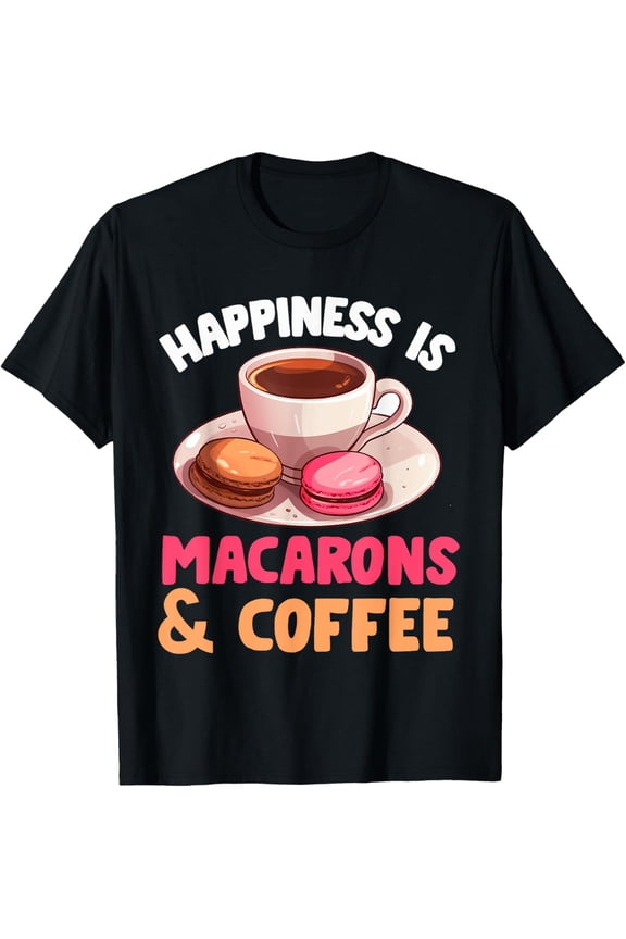 t-shirt Macarons Cookies Coffee Latte Lover Baker French Dessert T-Shirt mens,black,women,funny,journey,Crew Neck, Short Sleeve,printing