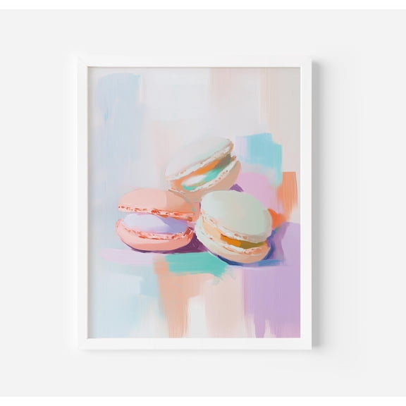 Macarons : French Dessert, Girly Wall Art Poster Art Print Home Decor, Unframed Poster Size 16x24 F03.1.19l641