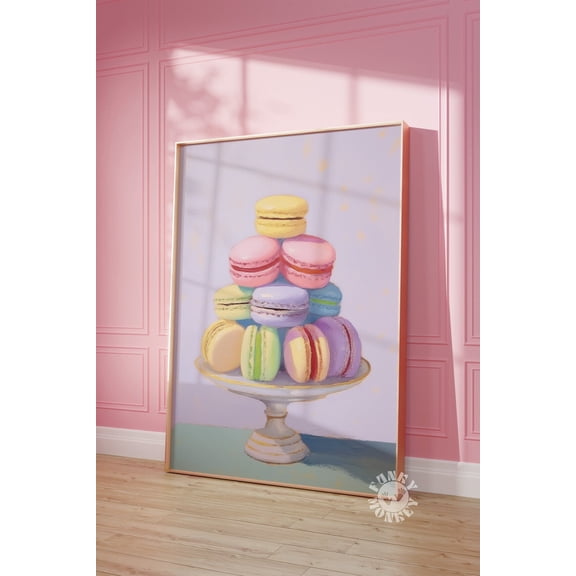 Macarons French Dessert Kitchen Decor Wall Art Unframed Paper Print