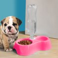thumbnail image 1 of Macaroon Pet Double Bowl, Plastic Dog Feeding Bowl, Split Water and Food Bowl for Pets, Non-Slip Pet Dish, Compact Pet Food and Water Container for Dogs and Cats, 1 of 6