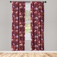 thumbnail image 1 of Macaroon Window Curtains, Colorful Pattern of French Dessert with Berries Cookie Fun Pastry, Lightweight Decor 2-Panel Set with Rod Pocket, Pair of - 28"x63", Ruby Dark Coral Lavender, by Ambesonne, 1 of 3