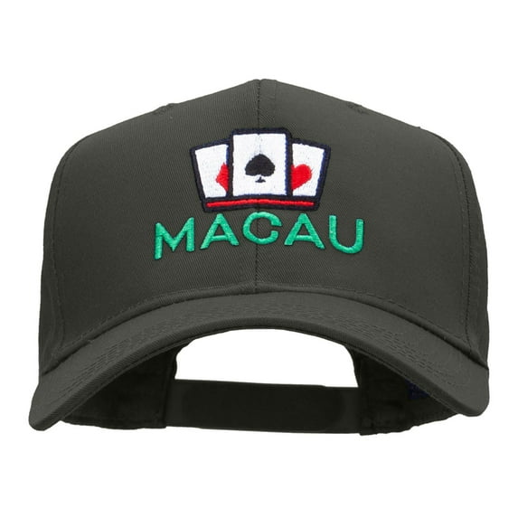 Macau Casino Embroidered Cotton Twill Pro Style Cap - Charcoal OSFM