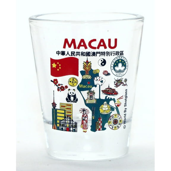 Macau China Landmarks and Icons Collage Shot Glass