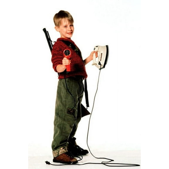 Macaulay Culkin in Home Alone with hair dryer and iron 24x36 Poster