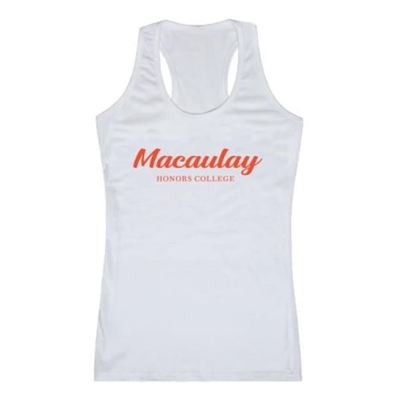 Macaulay Honors College Script Tank Top, White - Extra Large