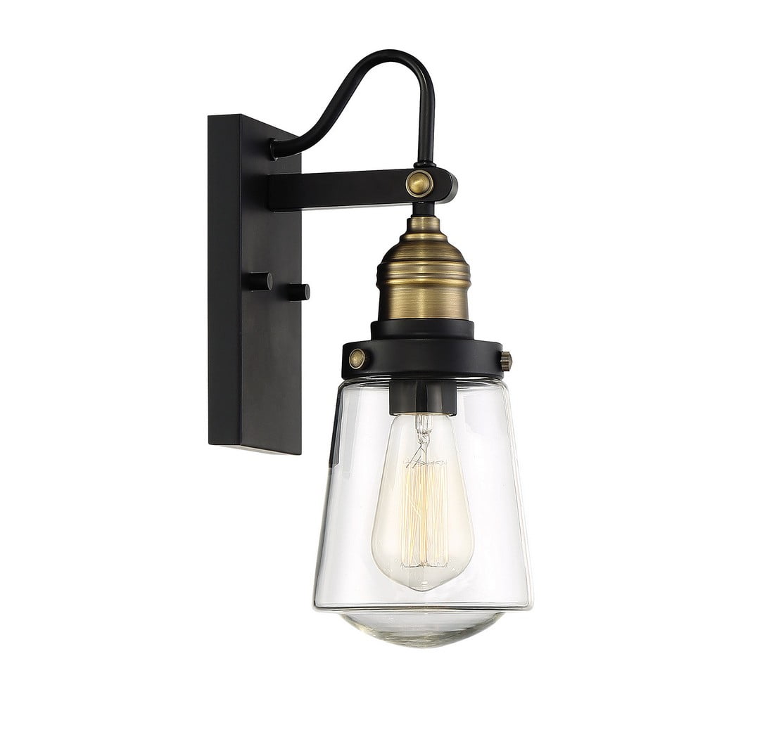 Black Metal Dimmable Outdoor Wall Sconce Lantern