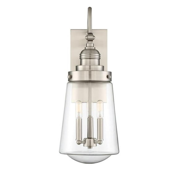 Macauley 3-Light Outdoor Wall Lantern in Satin Nickel