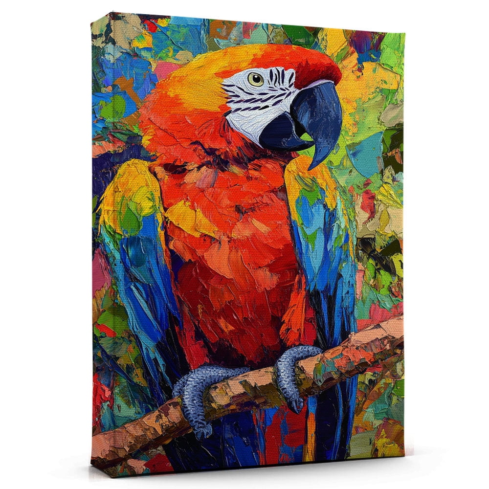 Image showcasing Macaw Blue Throated Canvas Wall Art Decor, Colorful Macaw Blue Throated ...