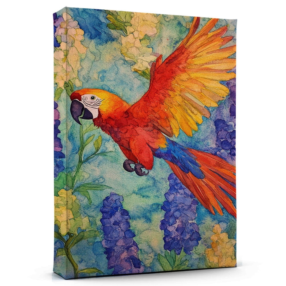 View of Macaw Flying Hyacinth Pictures Wall Decor - Colorful Macaw Flying ...