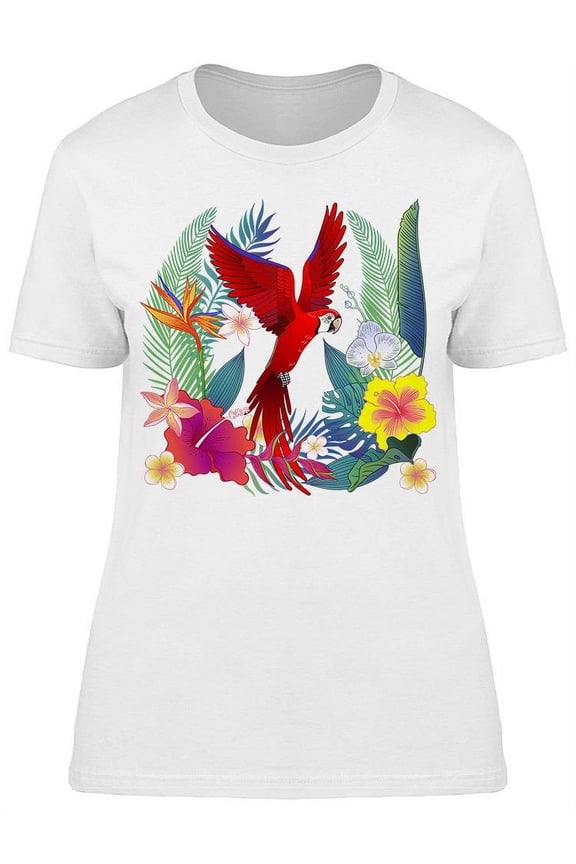 Macaw Parrot Bird T-Shirt Women -Image by Shutterstock, Female Medium