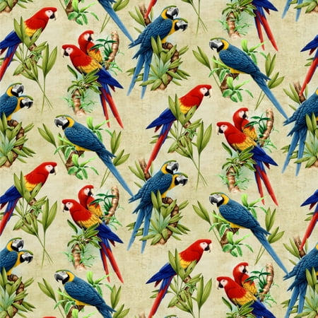 Macaws Parrots Jungle Rainforest Pattern Premium Roll Gift Wrap Wrapping Paper