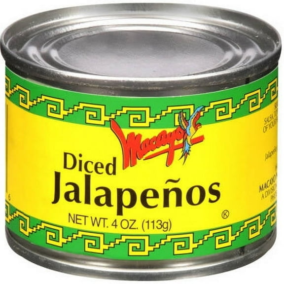 Macayo's Canned Diced Green Jalapenos Can Gluten Free, 4oz