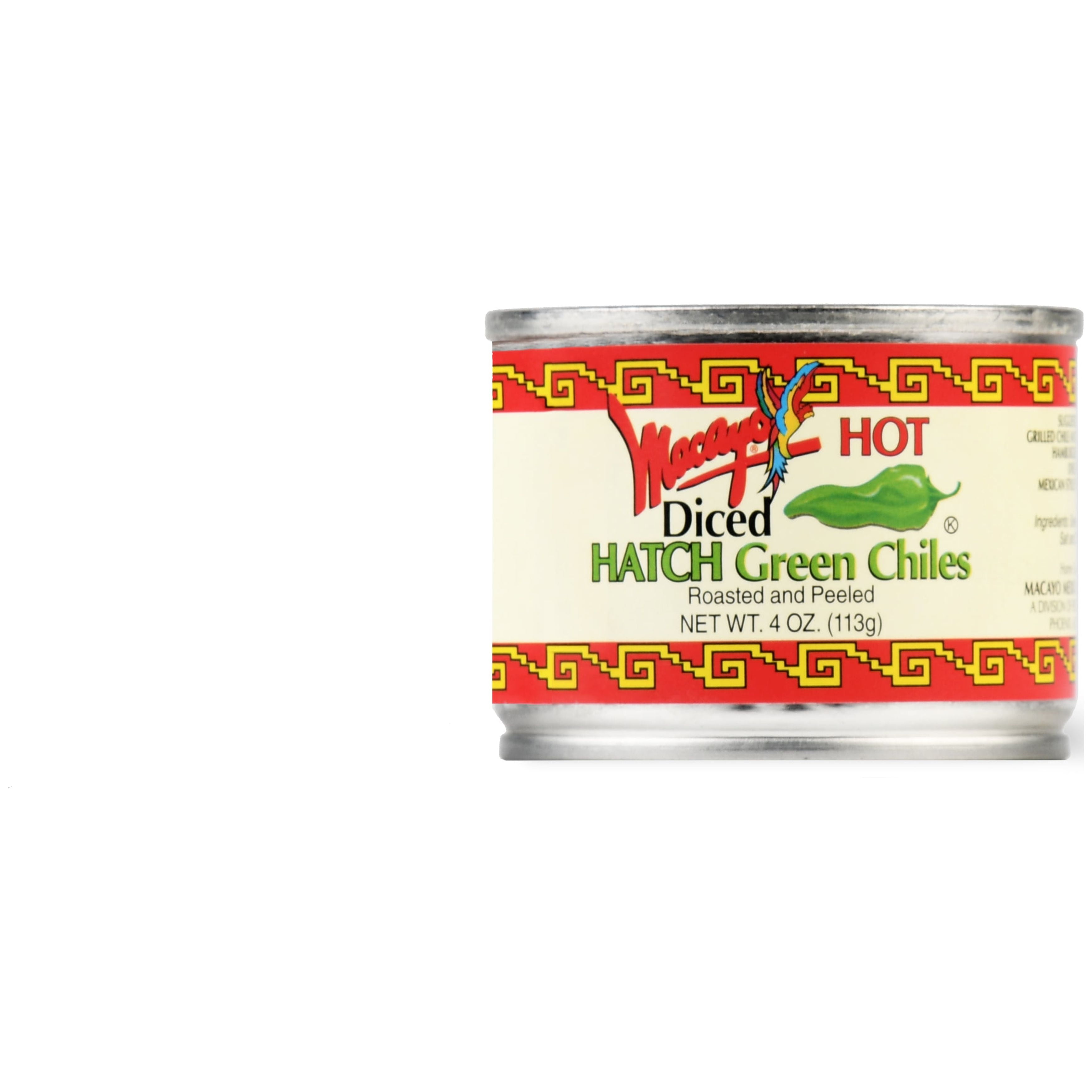 Macayo's Canned Fire Roasted Diced Hot Hatch green chilies