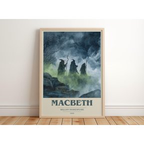 Macbeth By William Shakespeare Classic Literature Literary Wall Art Poster , Poster Print Only