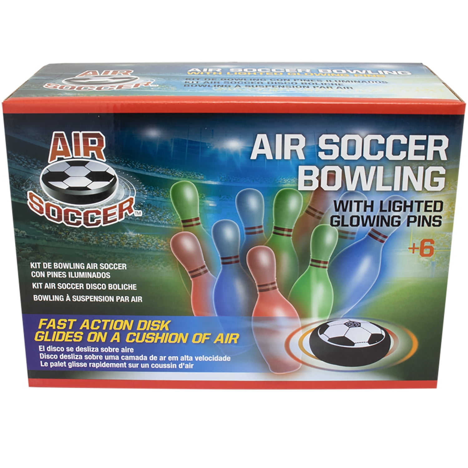 Light-Up Air Soccer Bowling Game with Foam Bumper
