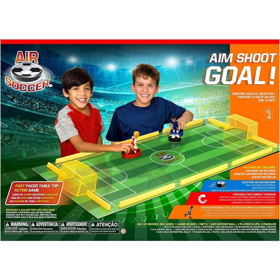 Maccabi Air Soccer Table Top Game Hovering Puck Action Game with Foldable Board, 2 Paddles Fun Indoor Sports