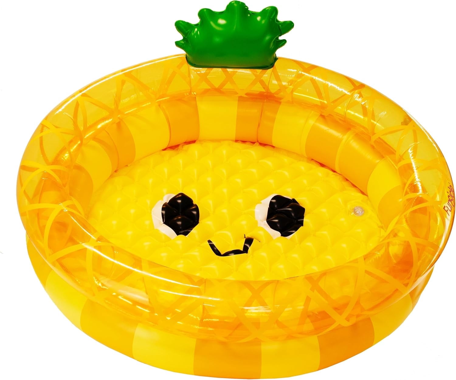Maccabi Art Happy Pineapple FunRing Pool – 48” Inflatable 2-Ring Pool with AirFlate Tool & Repair Patch