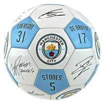 Maccabi Art: Manchester City Player Signatures Soccer Ball - Size 5 - Officially Licensed, Sports Team Fan Collectible, Display Merchandise