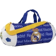 Maccabi Art Real Madrid Duffel Bag   Foldable Soccer Ball-Shaped Sports Bag with Adjustable Strap & Crest
