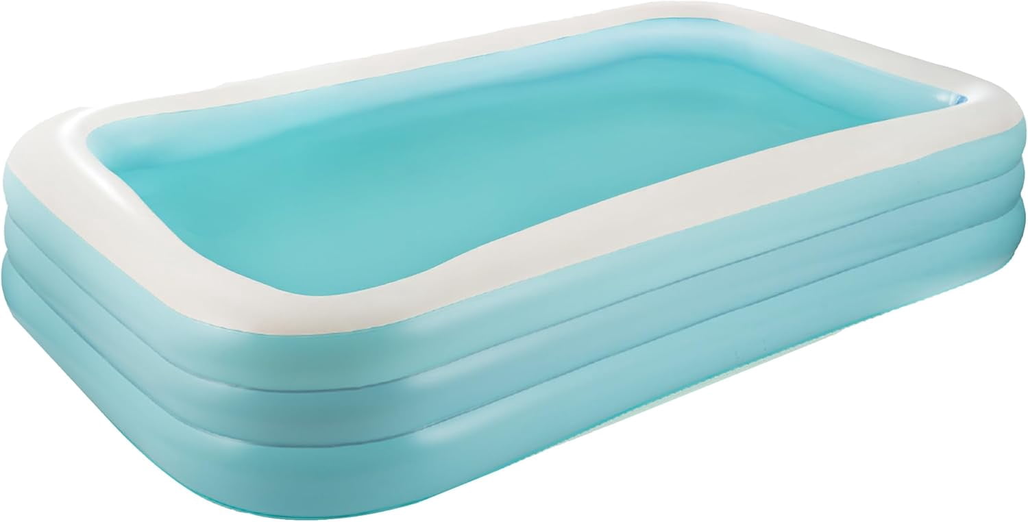 Maccabi Art Serenity Blue Inflatable Pool – 10ft Family Pool with Cup Holders – For Kids & Adults Ages 6+