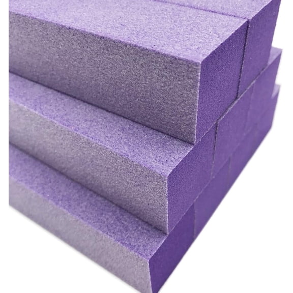 Maccibelle Durable Nail Buffer Sanding Block 60/80 Grit Purple White for Buffing File Acrylic Polygel Artificial Dip System Fingernails, Manicure, Pedicure Tool 10 Pieces