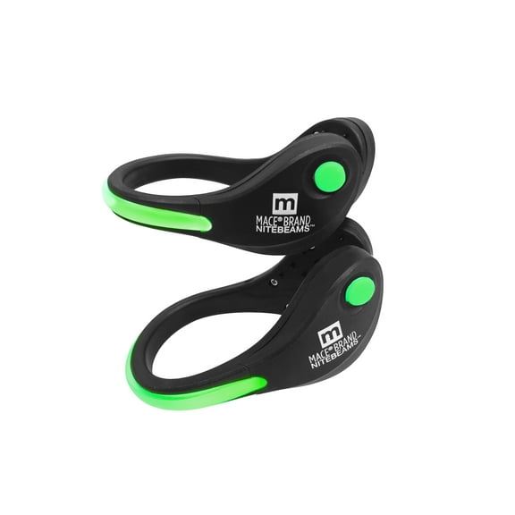 Mace Brand Nite Beams LED Shoe Clips, Safety Green-Pair