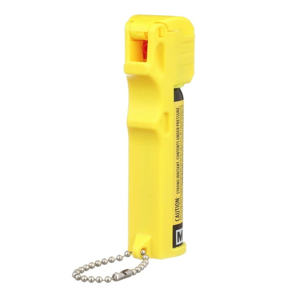 Mace Brand PepperGard Pepper Spray - Yellow - with Police Strength OC Pepper Formula, UV Detection Dye, and Key Chain