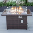 thumbnail image 1 of Mace Wicker Patio Modern Propane Fire Pit Table, Dark Brown, 1 of 1