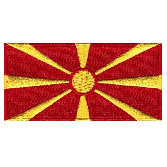 Macedonia Flag Embroidered Iron-on Patch