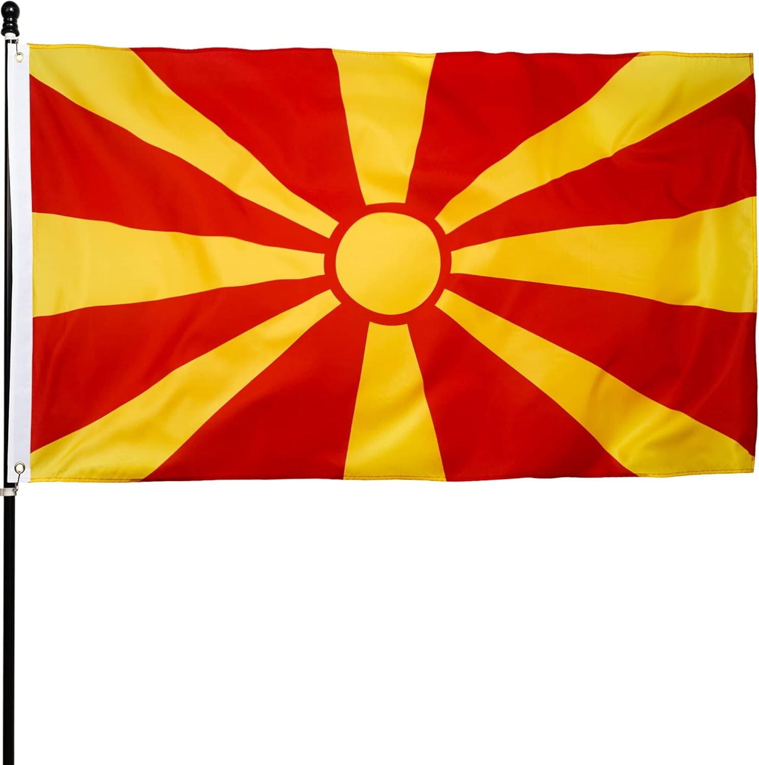 Macedonia Flag Thick Polyester, Fade Resistant, Brass Grommets ...