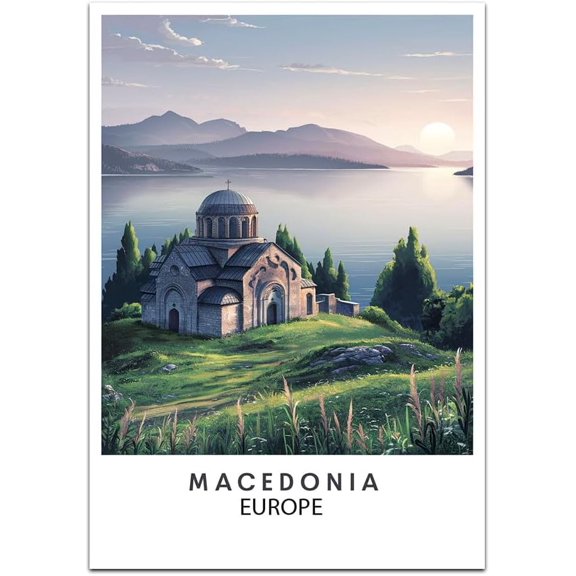 Macedonia country Map Retro Style Travel Canvas, Vintage Rustic Canvas Print, Home Office Wall Decoration, Country Canvas Canvas aASsVy