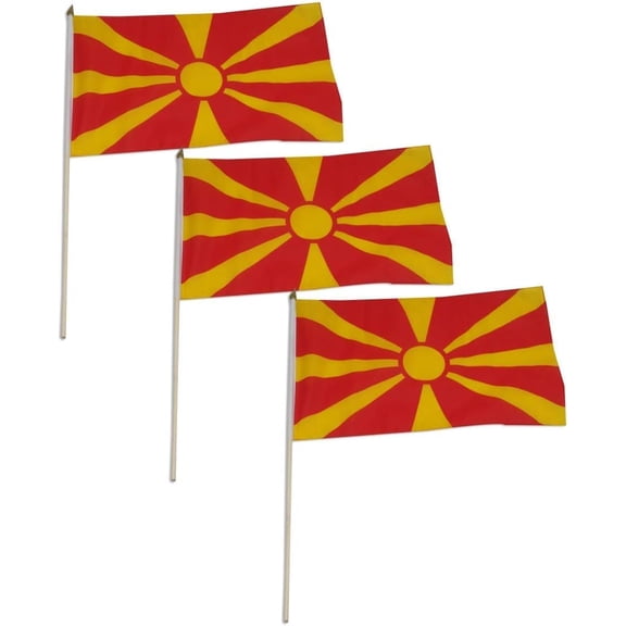 Macedonia flag 12 x 18 inch - 3 PK