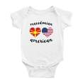 thumbnail image 1 of Macedonian American Flag Two Hearts Baby Bodysuits Newborn Clothes (White, 12-18 Months), 1 of 5