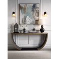 Maceo Console Table, Black Gold Finish Ac01924 Black Wood