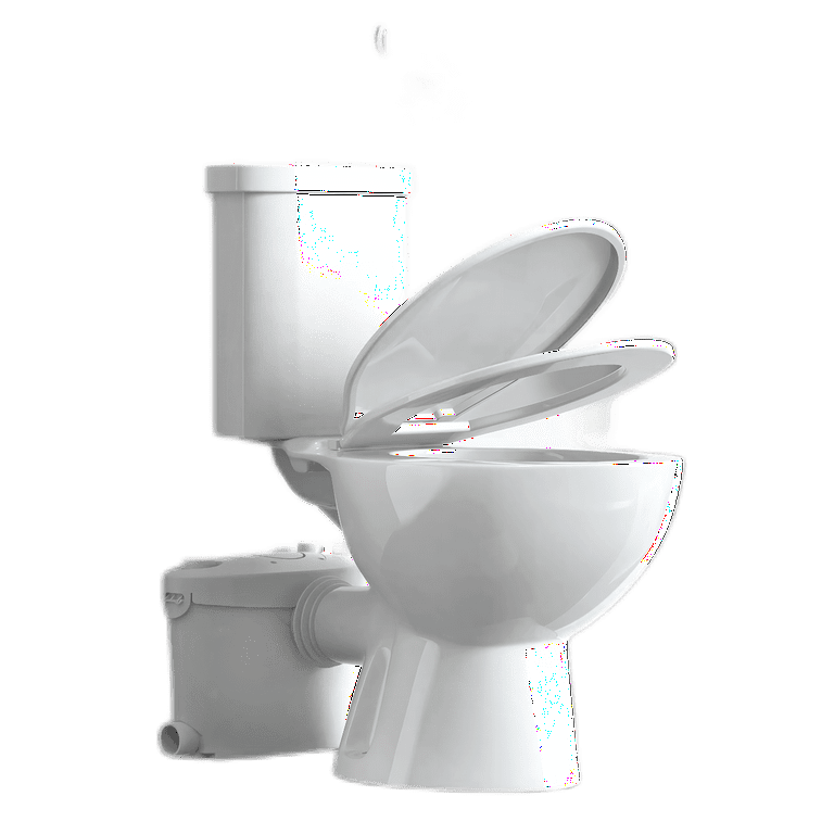 Macerating Toilet with 600Watt Macerator Pump, Upflush Toilet For Basement  with Extension Pipe,Round Bowl,Toilet Tank and Macerator Pump with 4 Water