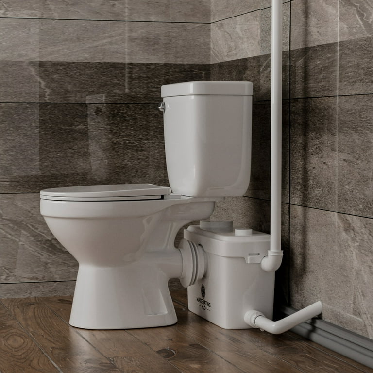 MaceratingFlo Pro Upflush Toilet For Basement With Powerful & Quiet 600W  Macerator Pump, Macerating Toilet System | Including Free Extension Pipe &  AC