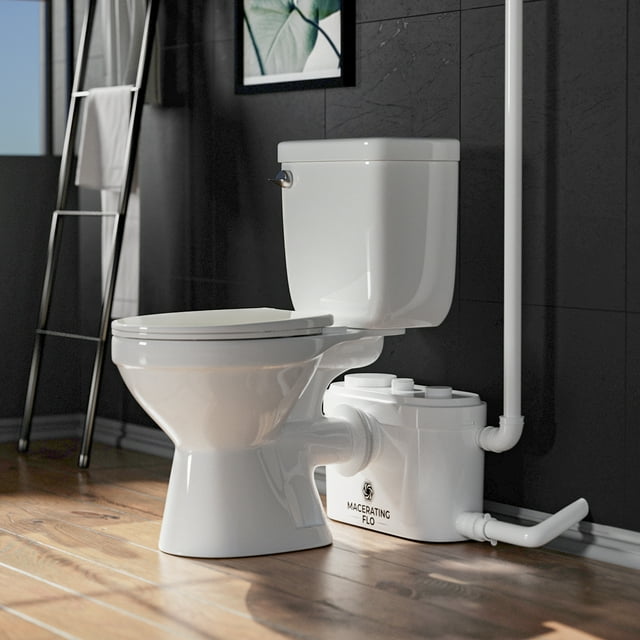 MaceratingFlo Ultra 750W Toilet, 4Inlet Upflush, Durable, Easy Install