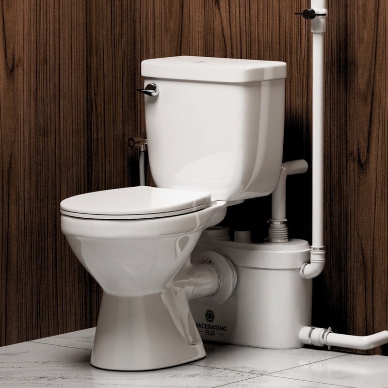Walmart Basements MaceratingFlo Ultra 750W Toilet, 4-Inlet Upflush, Durable, Easy Install ...