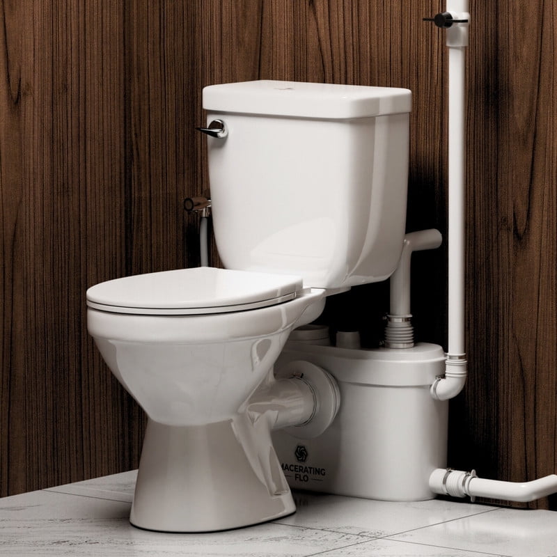 MaceratingFlo Ultra 750W Toilet, 4-Inlet Upflush, Durable, Easy Install ...