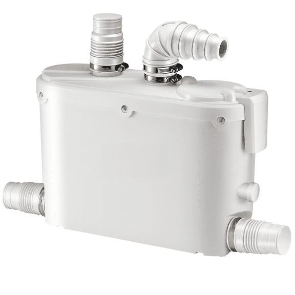 Macerator Pump 500W 29 GPM Sewage Ejector Pump, 26ft Head Lift for Kitchen Basement Sink, Toilet Effluent Pump with Copper Motor & Anti-Clog Design