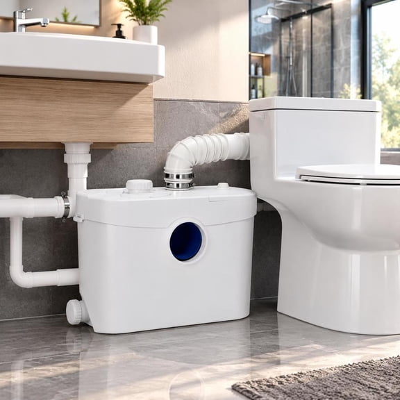 Macerator Pump, 900W 48 Gpm, 40 Ft Head, 4 Water Inlets for Toilet, Shower, Sink, Laundry, Bathtub Sewerage Pump