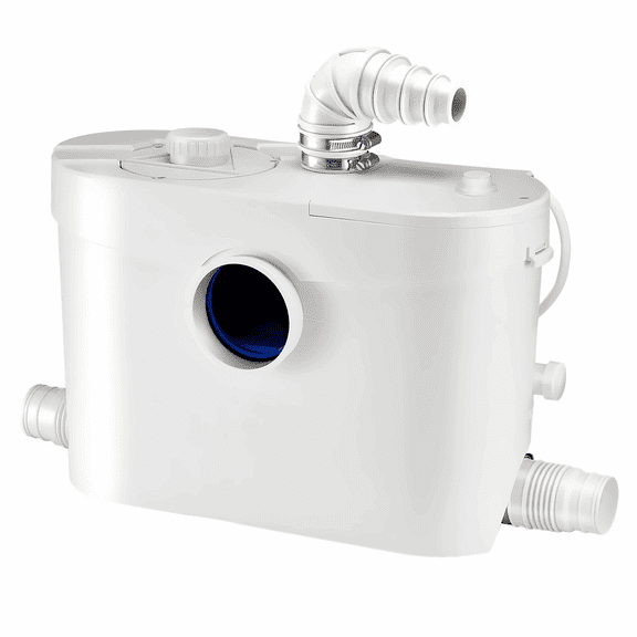 Macerator Pump 900W, GPM Flow, 40ft Head - Sewerage Toilet Pump with 4 Inlets for Toilet, Basement, Shower, Sink, Laundry, Bathtub Waste Disposal