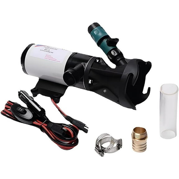 Macerator Pump for RV 12V Self-Priming Sewage Pump 3-inch Water Inlet Double Four Leaf Blade 45L DC Electric Sewage Pump for RV Camper Motorhome Waste Macerator Pump