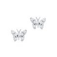 thumbnail image 1 of Macey Worldwide Jewelry 10K White Gold Diamond Butterfly Stud Earrings 1/5 Ctw., 1 of 2