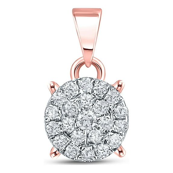 Macey Worldwide Jewelry 10k Rose Gold Diamond Pendant 1/6 Ctw