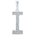 thumbnail image 1 of Macey Worldwide Jewelry 10k White Gold Diamond Initial I Letter Pendant 1/20 Ctw, 1 of 2