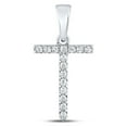 thumbnail image 1 of Macey Worldwide Jewelry 10k White Gold Diamond Initial T Letter Pendant 1/8 Ctw, 1 of 3