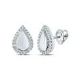 thumbnail image 1 of Macey Worldwide Jewelry 10k White Gold Diamond Teardrop Earrings 1/8 Ctw, 1 of 2
